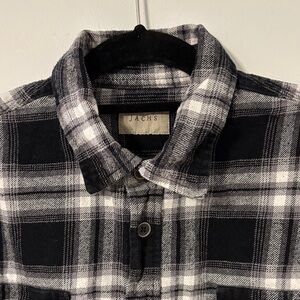 Jachs Black and White Plaid Shirt
